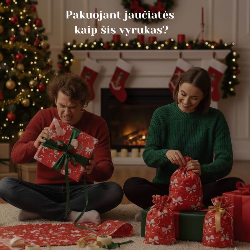 Dovanų maišeliai pakeičiantis pakavimą iš kančios į kelių minučių pramogą