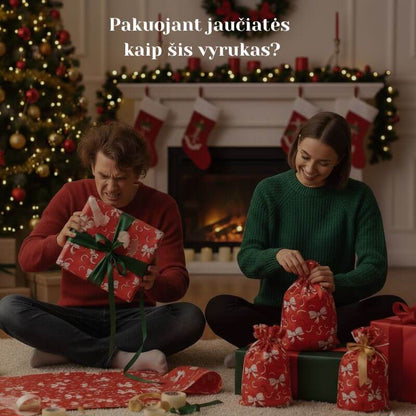 Dovanų maišeliai pakeičiantis pakavimą iš kančios į kelių minučių pramogą